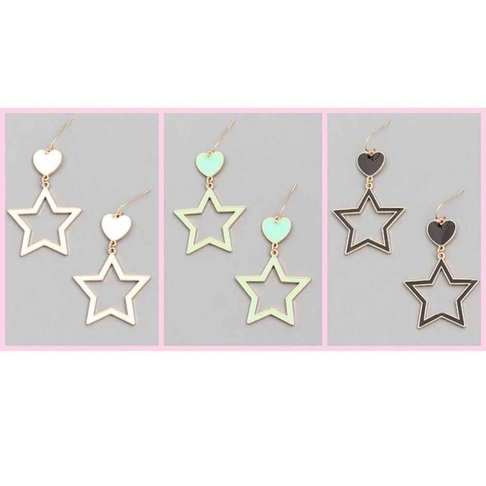 Heart & Star Dangle Earrings - Women/ Girls